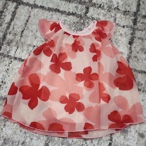 Adorable Pink and Red Floral Baby Dress